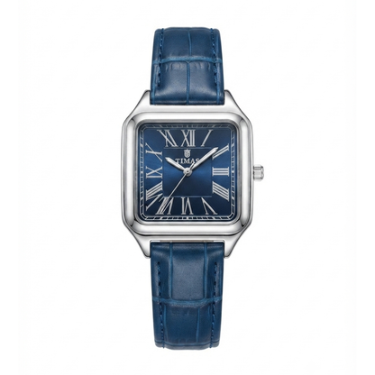 TIMAS Santos-Style Classic Edition | Square Bezel Leather Strap Quartz Watch (AWTM-00285)