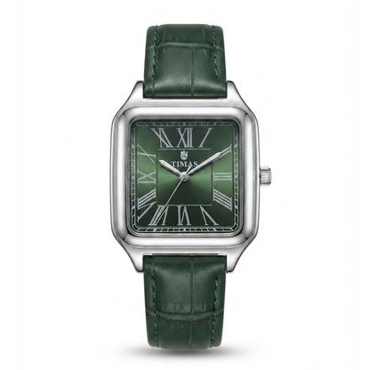TIMAS Santos-Style Classic Edition | Square Bezel Leather Strap Quartz Watch (AWTM-00285)