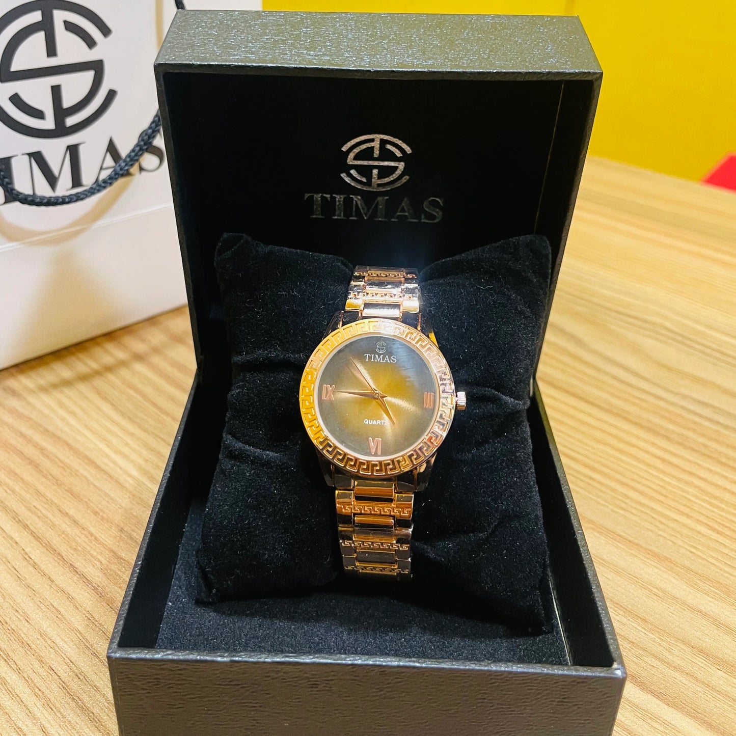 Golden Chain & Round Dial Watch