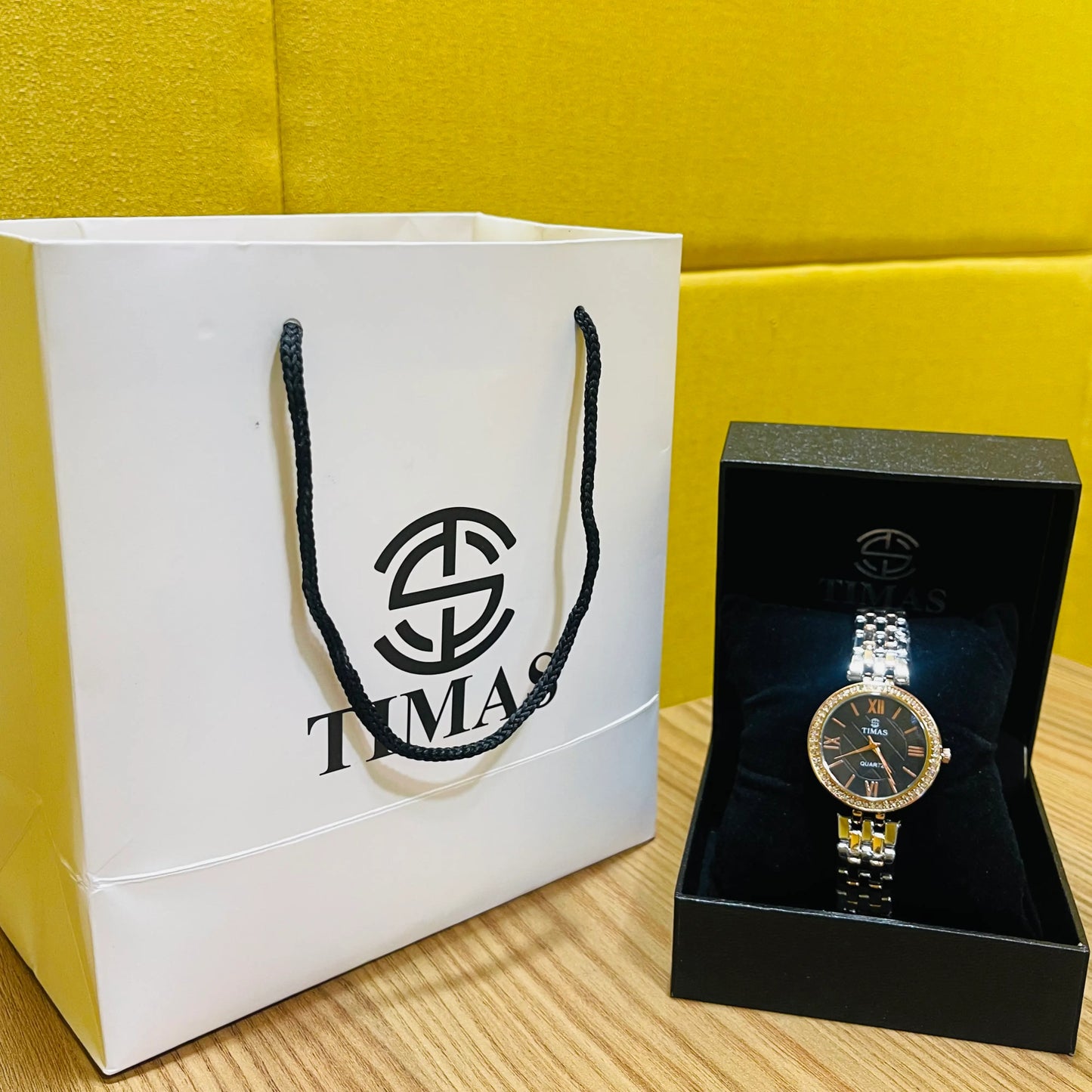 Black Dial with Golden Chain Watch