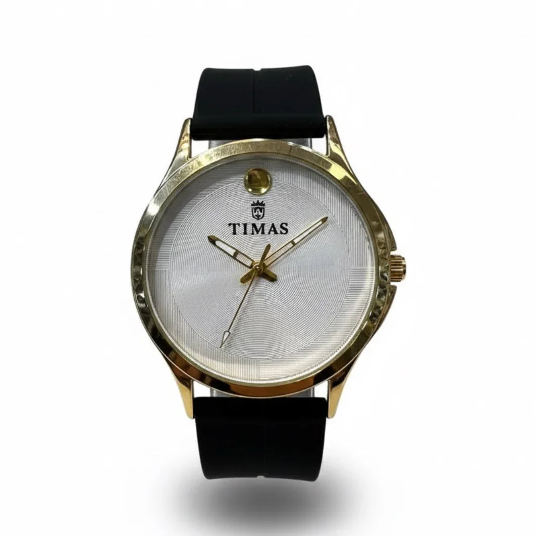 Timas Classic Men's Watch with Silicone Strap