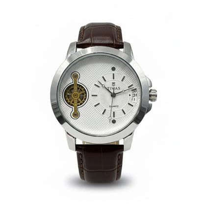 Timas Premium Quartz Watch – Classic Leather Elegance with All Working Dials