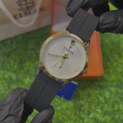 Timas Classic Men's Watch with Silicone Strap